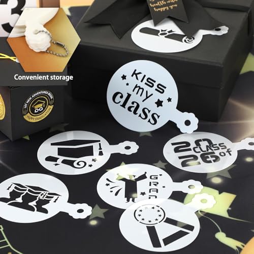 JULBEAR Graduation Cookie Stencils 36 Pcs Class of 2026 Reusable Templates - style: Graduation Style