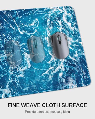 Large Mouse Pad with Wrist Rests for Keyboard & Mouse, Thick Soft Ergonomic Memory Foam Wrist Supports, Big & Long Desk Mat 35.5 x 15.7 in, for Office Gaming Computer, Beautiful Ocean - color: Beautiful Ocean