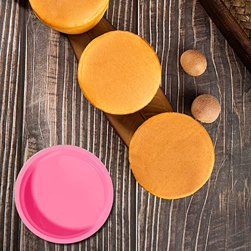Silicone Mini Round Cake Molds, 4 Inch, Pink, Set of 6 - color: Pink