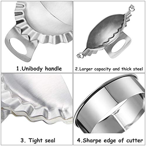 Patelai 6 Pcs Dumpling Maker Set, 3.9" 3.7" 3.2" Press & Skin Cutter