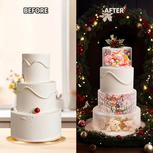 8 12 Inch Round Acrylic Cake Stand 2 Pack Clear Display Riser - size: Round8" & 12"