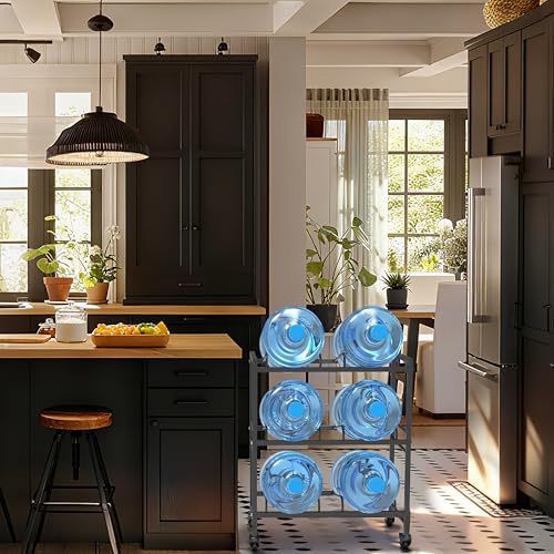 5 Gallon Water Jug Holder, 3-Tier Heavy Duty Double Row Water Jug Stand - size: 3 Tier-Double Row