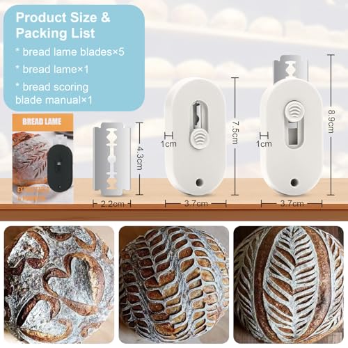 Herda Bread Lame Dough Scoring Tool, Retractable Magnetic Design - color: White