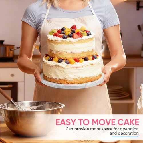 2 Pack Round Cake Boards Drums 12 Inch Sturdy 1/2 Thick Professional Cardboard Base para Pastel Smooth Straight Edges White for Multi-Layer