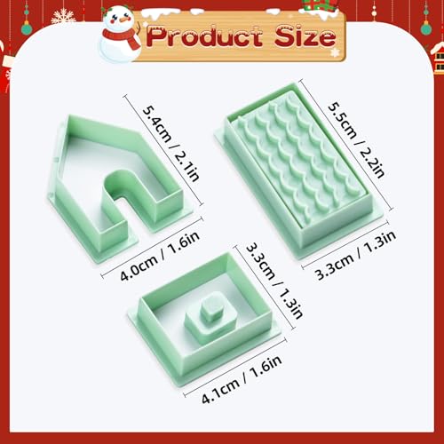 KALAIEN 4 Pcs Gingerbread House Cookie Cutter Set - color: 4 pcs