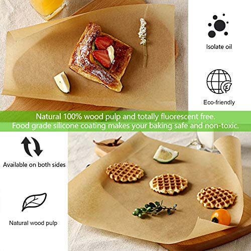 QYH 100 Pcs Parchment Paper Sheets for Baking, 8x12 Inches - size: 100 Pack-8"x12"