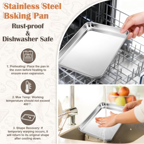 12.5"x9.7"Baking Sheet Pan(2Pcs), Joyfair Stainless Steel Toaster Oven Tray - size: 12.5"x9.7"
