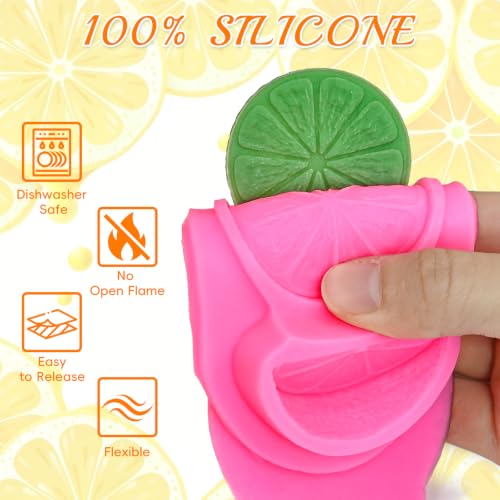 5Pcs Lemon Fondant Mold, Summer Fruit Lemon Silicone Mold for Chocolate - color: 5Pcs Lemon Mold, Pink