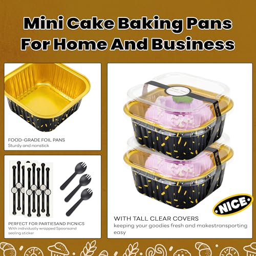NPLUX Halloween Baking Pans, 5oz 50 Pack Black Gold for Parties - color: Black/Gold, size: 5 OZ