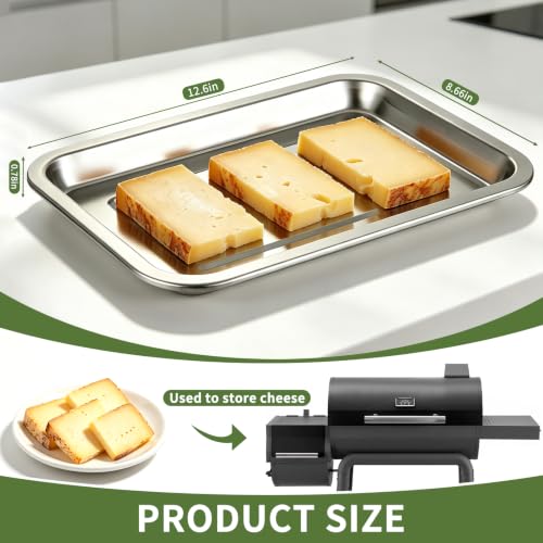 Cream Cheese Smoker Tray, Stainless Steel Baking Sheet, Ultra Thick Material, Sturdy for Repeated Use, Won't Break, Rounded Corners, Smooth Surface, Easy to Clean, Great for Backyard BBQ