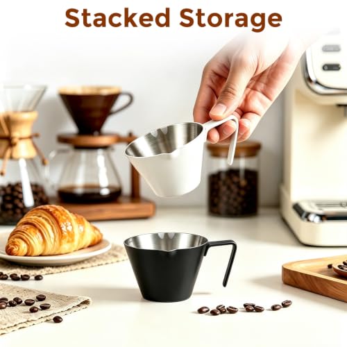 1 Pc Stainless Steel Espresso Shot Cup with Dual Scale, 3.4oz/100ml, White - color: 03_ White 1pc