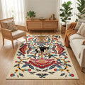 4x6 Red Peony Area Rug, Soft Low Pile - color: Red Peony, size: 4' x 6' (Rectangular)