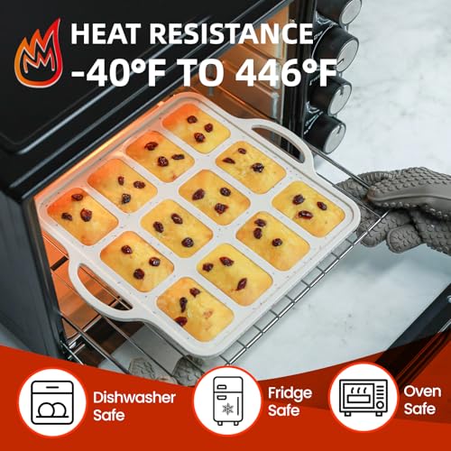 Silicone Mini Loaf Pans with Metal Reinforced Frame,12-Cavity loaf pans 2Pc - size: Mini (12-Cavity)