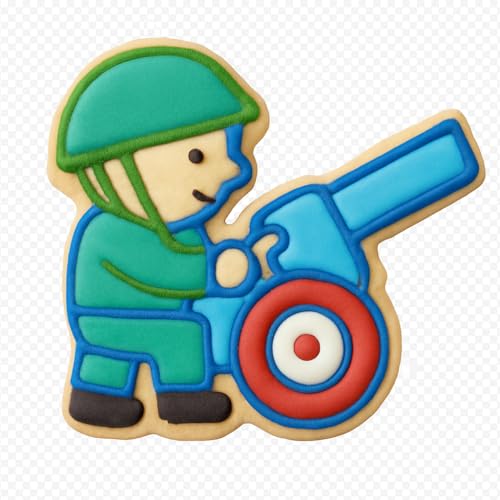 Artillery Gunner Toy Cookie Cutter - 4x3.1" Premium Baking Fun