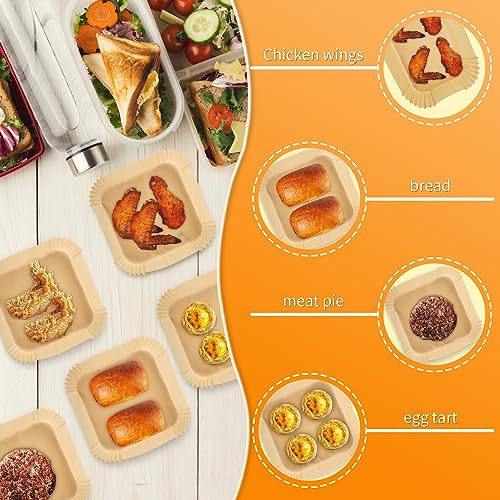 Air Fryer Liners Disposable Square for Ninja AF141 AF142 5Qt/Ninja AF181 AF182 6.5Qt, 100PCs 7.9in Non-stick Oil-proof Parchment Cooking Paper for Gourmia/Cosori/Chefman 5-8Qt Airfryer/Media 11 Quart - color: 100PCs Square Air Fryer Liners