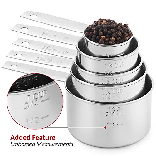 Laxinis World Stainless Steel Measuring Cups Set, 5-Piece, 1-Pack