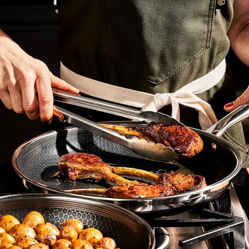 HexClad 10" Hybrid Nonstick Frying Pan, Dishwasher & Induction Safe - size: 10-inch, style: Pan