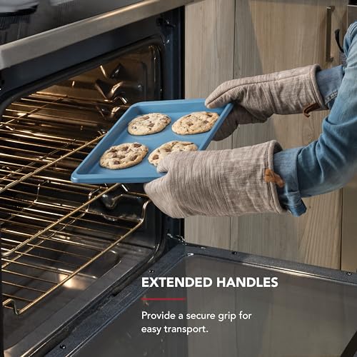 KitchenAid 9x13in Nonstick Aluminized Steel Baking Sheet, Blue Velvet - color: Blue Velvet, size: 9 x 13 Inch