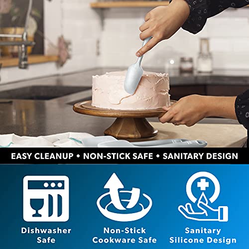 DI ORO Mini Silicone Spatula - Jar Scraper, 600F Heat Resistant, Stone - color: Stone