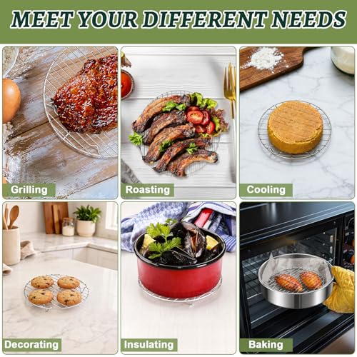P&P CHEF Round Cooking Rack, Cooling Rack for Steamer, 7.5”, Silver - color: Silver, size: 7.5 Inch