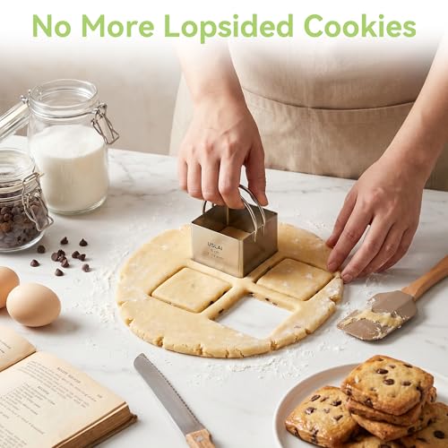 USLAI Biscuit Cutter Set (1.75, 2, 2.5, 2.75, 3.25 Inch) - size: 5 Sizes - Square
