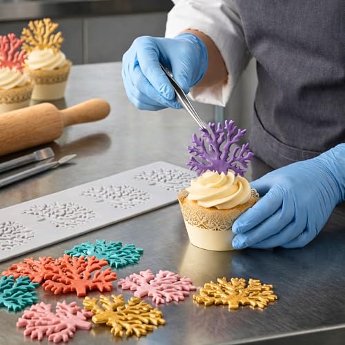 Restaurantware Pastry Tek Fondant Impression Mat 1 Reusable Fondant Embosser - Coral Pliable Silicone Cake Impression Mat Dishwashable For Cake Decoration - style: Coral