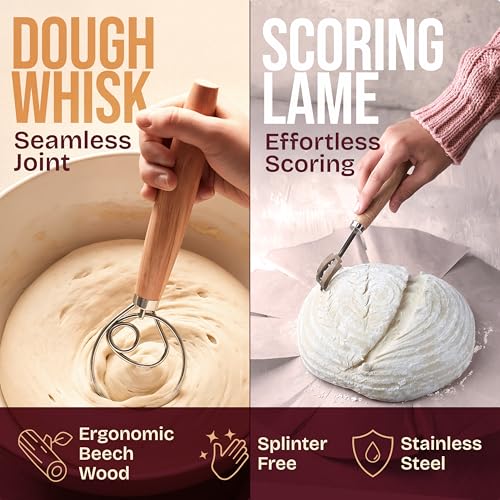 Superbaking Banneton Bread Proofing Basket, 10" Oval, Sourdough Kit