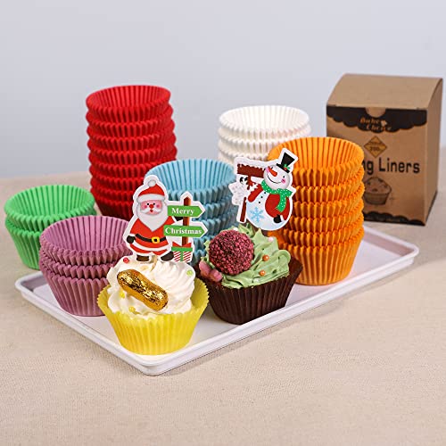 Bake Choice 200pcs Standard Cupcake Liners for Baking, Brown Muffin Liners - color: Brown