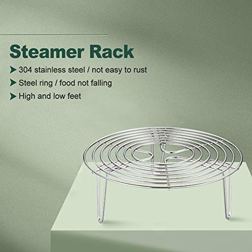 Round Steamer Rack and Cooling Rack,Stainless Steel Pot Trivet, Wire Steamer Kettle Rack Holder, Fit for Pots Cookware Pressure-Cooker Pans Up (20x7cm/7.87x2.76inch) - size: 7.87x2.76inch