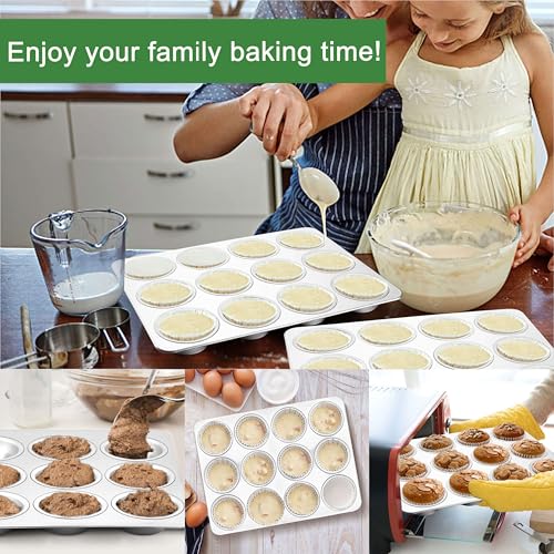 Herogo 12-Cup Stainless Steel Muffin Pan Tin for Baking - size: 12-Cup