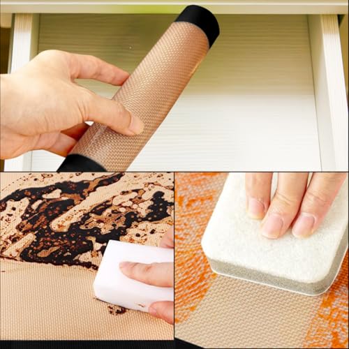 Silicone Baking Mat, 3 Pack Reusable Baking Mat, Non-Stick, Food Safe Silicone Mats for Baking, Oven Baking Sheet for Making Cookies, Macaroons, Bread (Black 0.7mm) - color: Black