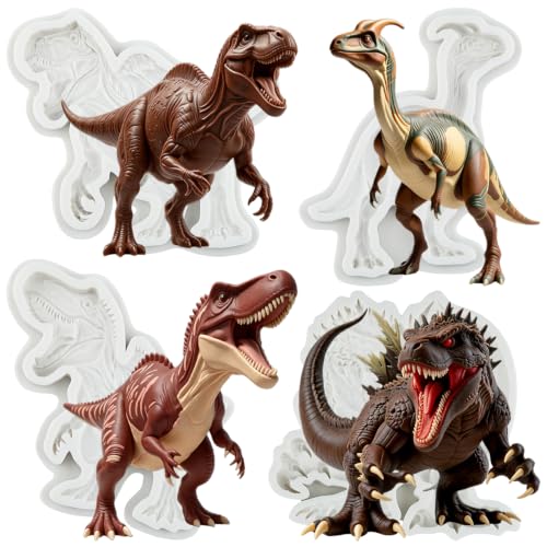 Dinosaur Silicone Molds Tyrannosaurus Rex Fondant Mold Set Of 4 - color: Style M