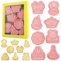8Pcs Happy Birthday Cookie Cutter Unicorn Cake Crown Balloon Baking Tools - color: Birthday B