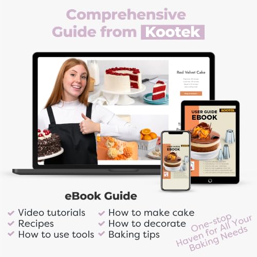 Kootek 71 Cake Decorating Kit Baking Supplies Tools for Beginners & Pros - color: Light Purple
