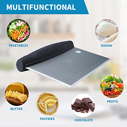 MSY BIGSUNNY Dough Scraper Baking Pastry Cutter Good Grip Pastry Scraper Chopper Stainless Steel Dough Cutter - size: 13 CM Dough Scraper