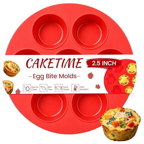 Silicone Muffin Pan for Air Fryer Oven, Nonstick 7-Cup Red - size: 7-Cup