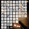 72 PCS 3x3 Inch Religion Christian Stencils for Painting - Religious Jesus Christ Cross Angels God Reusable Painting Templates on Wood, Glass, Fabric, Window Door Decor DIY Decoration - style: 72PCS Religion