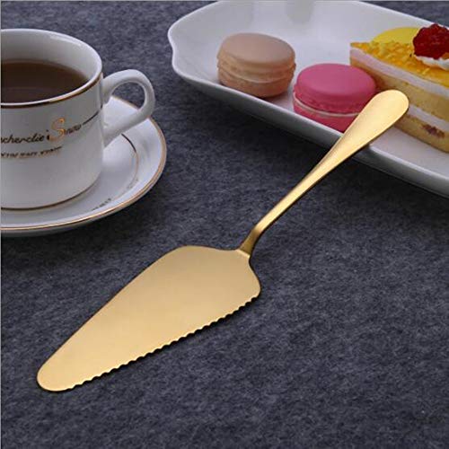 Pie Cake Server Set Stainless Steel Cake Cutter Pie Cake Slice Dessert Server Cutter Pizza Shovel Tart Dessert Slicer Server 6 Pack - color: Gold