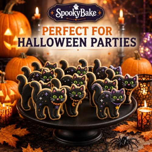 Large Halloween Black Cat Cookie Cutter, 2.83in Stainless Steel - color: silver 2