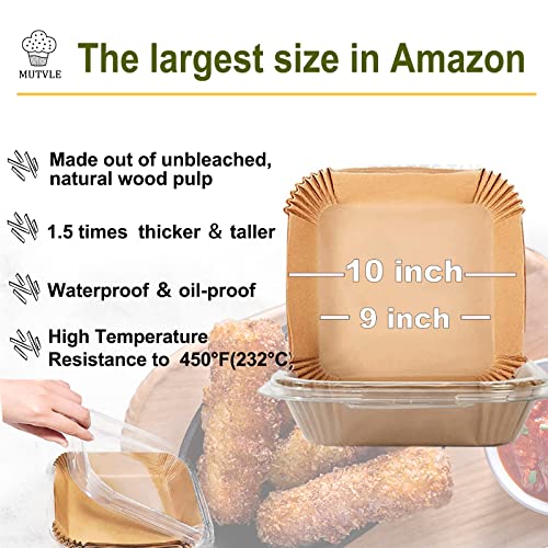 10 Inch Largest Square Air Fryer Liners Disposable for 8-10QT Air Fryer - size: 10''Square