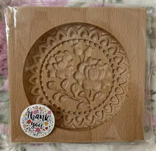 Carved Wooden Gingerbread Cookie Mold,3D Wooden Baking Mold Cookie Biscuit Press Stamp Molds,Cookie Cutter,Cookie Stamp,DIY Biscuit Stamp Mould for Halloween Thanksgiving Christmas(Rose hips-Large) - color: 5#-Rose hips-Large