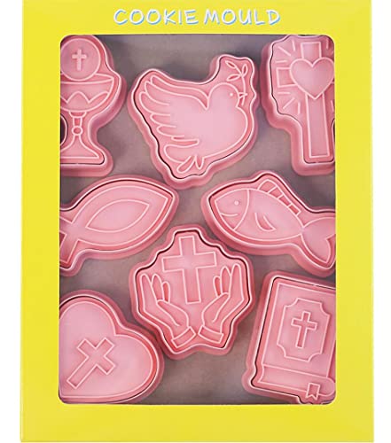 8 pcs Christian Bible Cookie Cutters,Cross Biscuit Cutter (Cross 1227A) - color: Cross 1227A