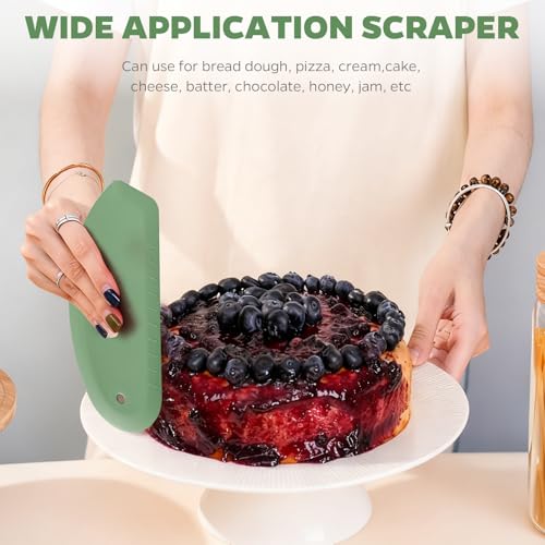 Silicone Bowl Scraper & Plastic Dough Scraper for Bread Dough, Kitchen Use - color: Green