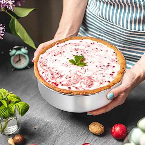 TeamFar 9 Inch Cake Pan, 9½” x 3” Stainless Steel Round Baking Pan Set of 2 - size: 9.5 x 3 Inch