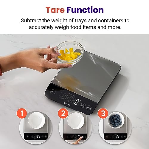 Etekcity 22lb Food Kitchen Scale, USB Rechargeable, IPX6 Waterproof - color: Stainless Steel-Silver