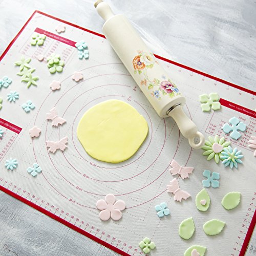 Silicone Pastry Mat Standard 23 x 15 in Nonstick Dough Rolling Mat with Measurements Inch and cm Circles Conversion Charts BPA Free Heat Resistant to 450 F Dishwasher Safe - size: Standard