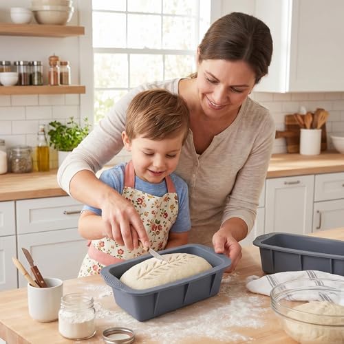 Silicone Bread Loaf Pan, Nonstick Bread Pan Baking Pan, 2pcs - color: Loaf