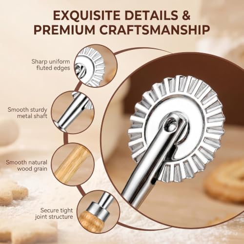Pastry Wheel Cutter with Wooden Handle