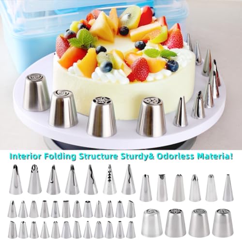 Cake Decorating Kit: Decorating Supplies Tools Kit 208 PCS Baking Accessories Include Spiping Bags and Tips Set, Piping Tips Set, Spatulas, Cake Scraper, 50 Piping Bags, Blue - color: Blue (208 PCS)