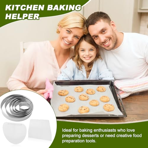 6PCS Round Cookie Cutter Stainless Steel Biscuit Cutters For Baking